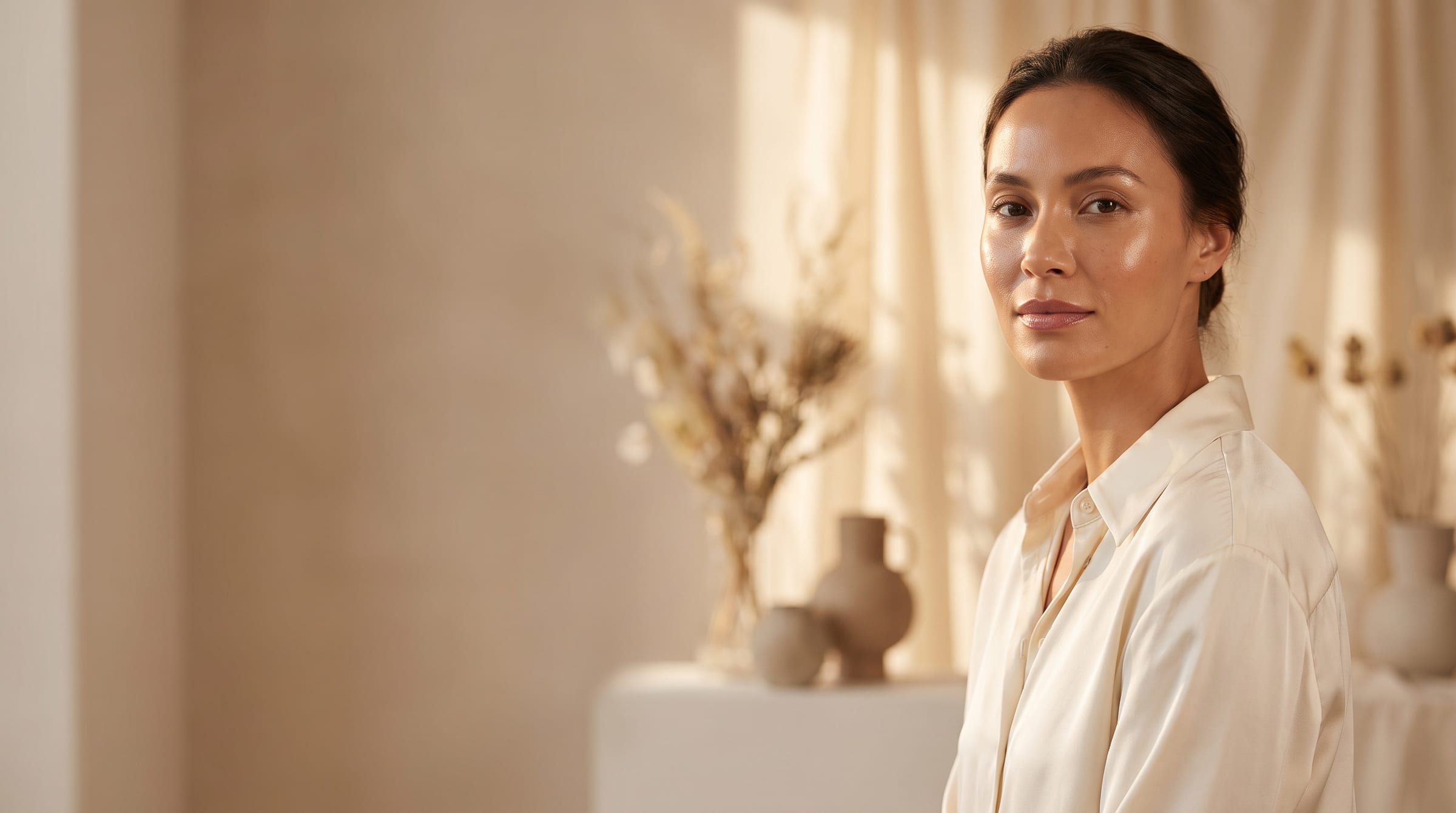 The serene, light-filled interior of R&R Beauty Aesthetics